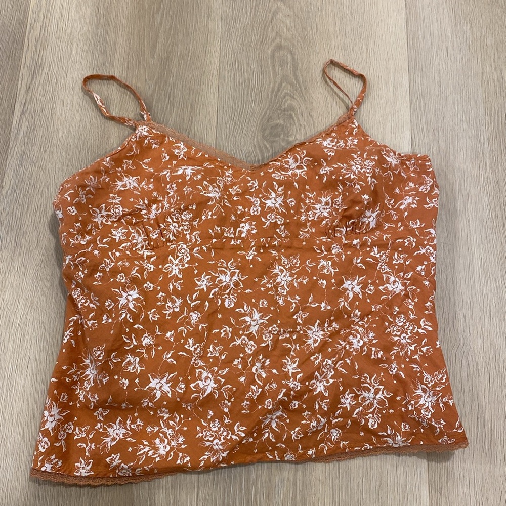 Y2K Vintage High Sierra Orange Floral Top Size L